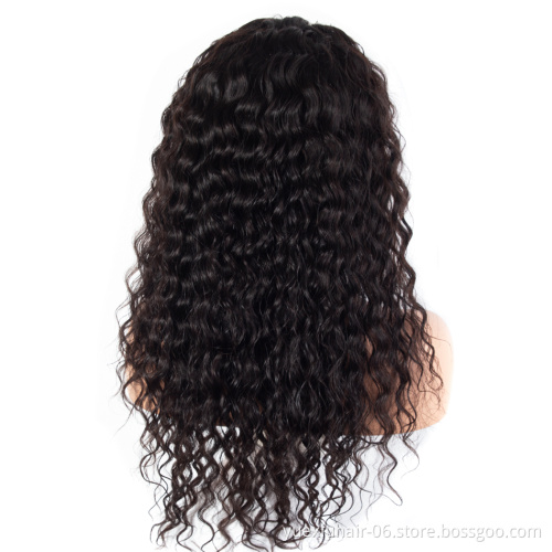 Heavy Density Peruvian human hair Lace Front Wigs For Black Women Water Wave Natural Hairline With Baby Hair Virgin Hair Wigs
